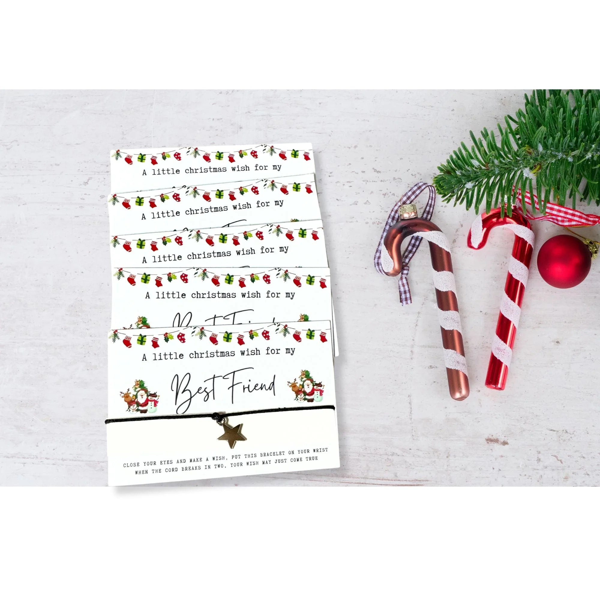 Christmas wish best friend bracelet