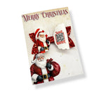 New Santa tracker leatherette hair bows 4”