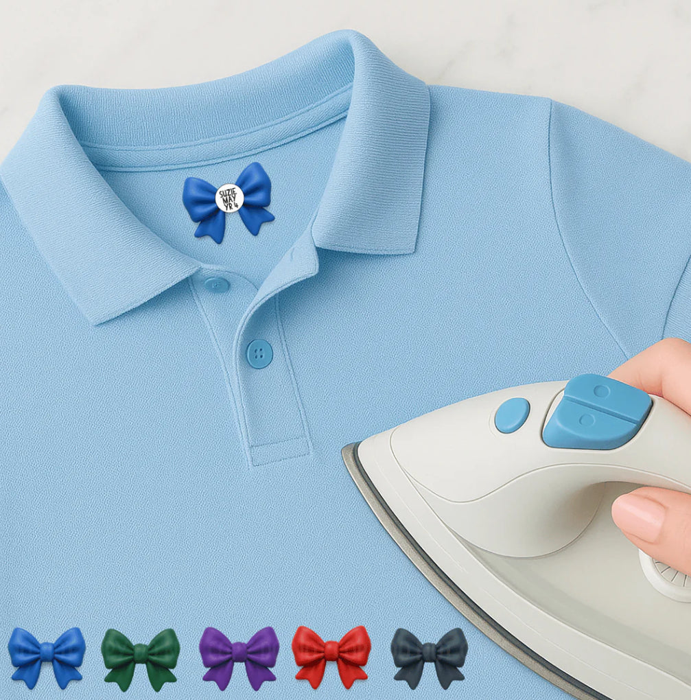 CLOTHING LABELS- SCHOOL BOWS- IRON ON