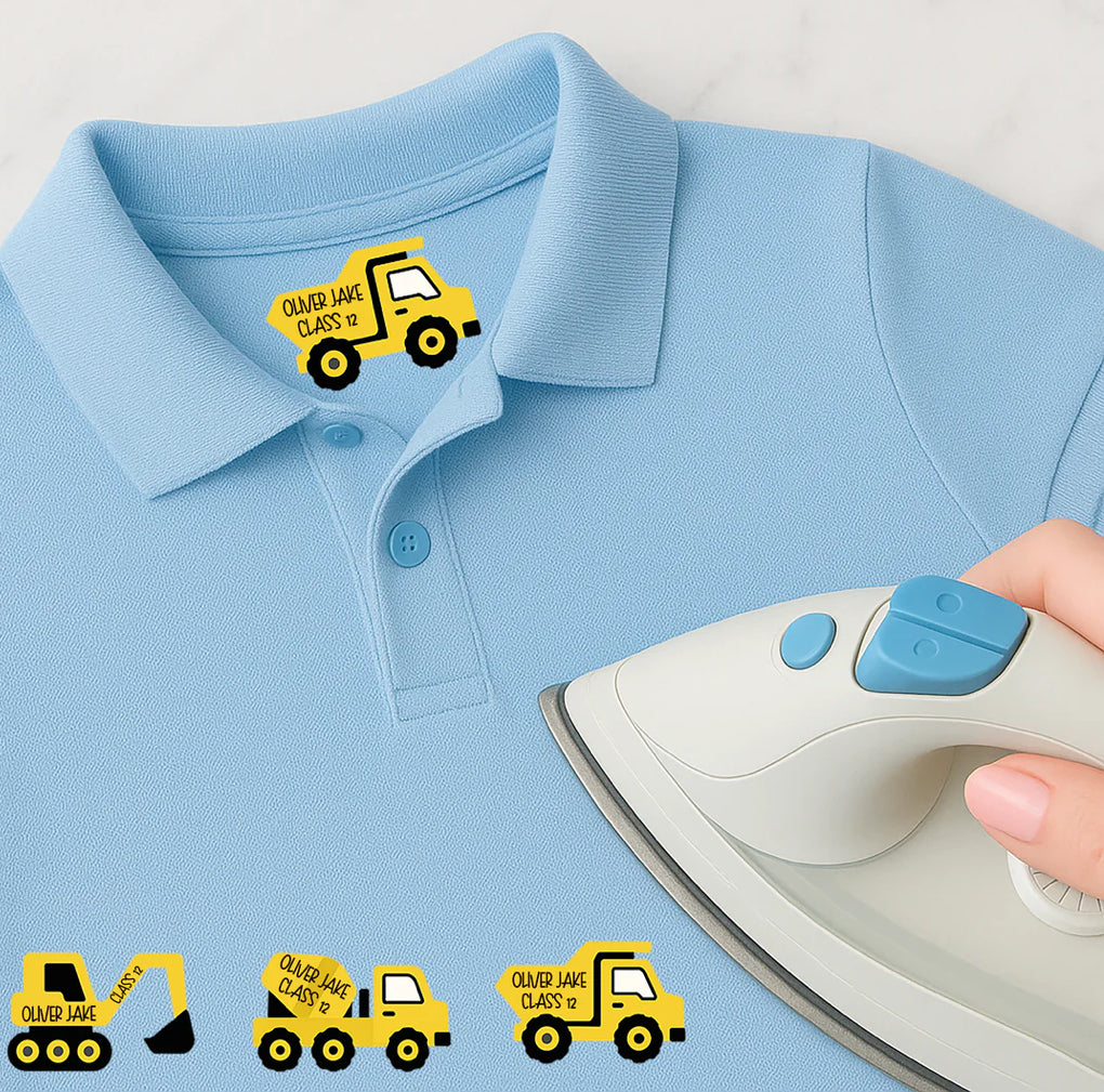 CLOTHING LABELS- SCHOOL CONSTRUCTION- IRON ON