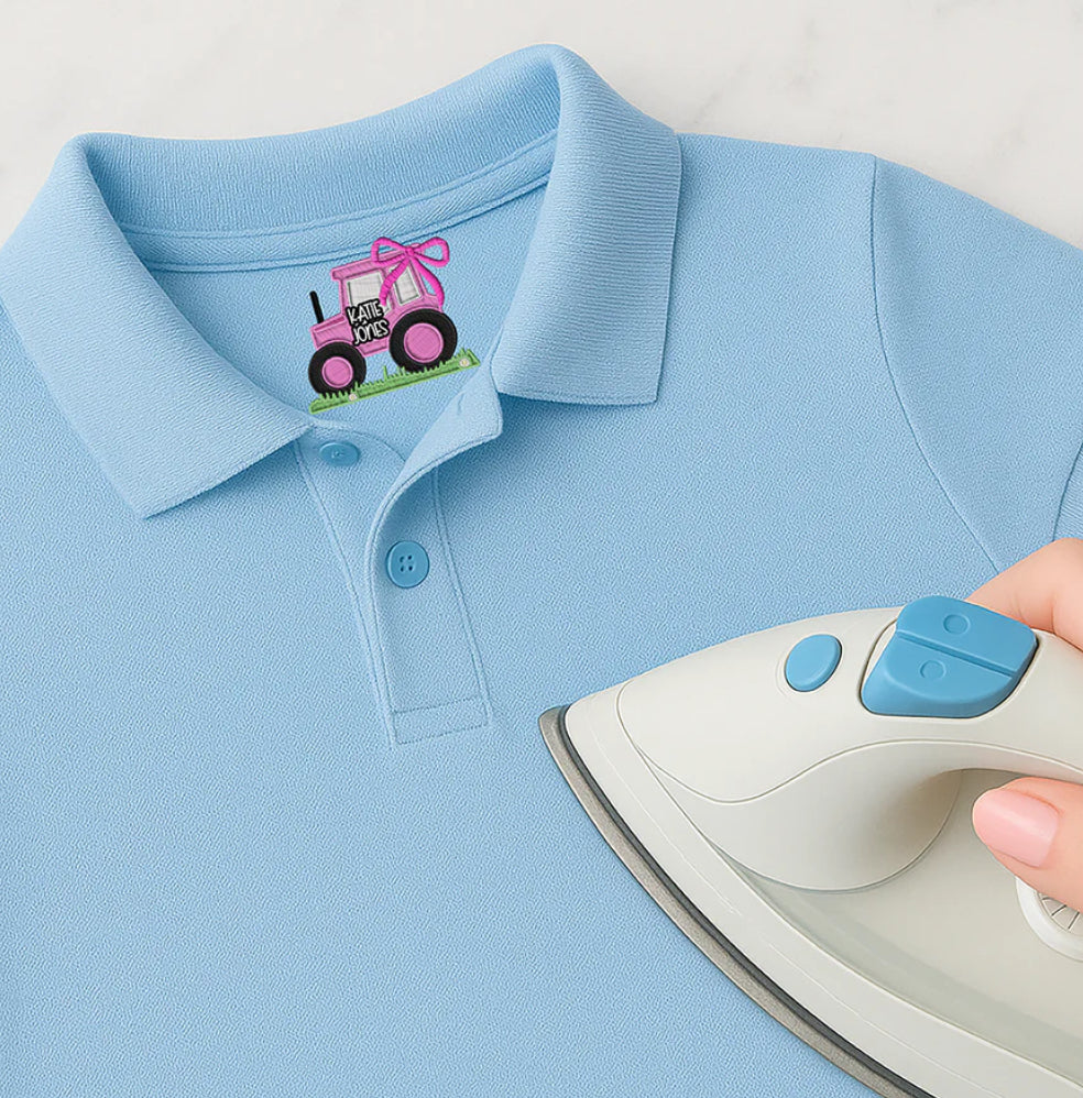 CLOTHING LABELS- SCHOOL PINK TRACTOR- IRON ON (Copy) (Copy)