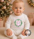 My first Christmas pink mouse pyjamas