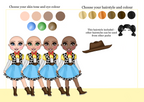 Cowboy/girl wooden hanging clouds