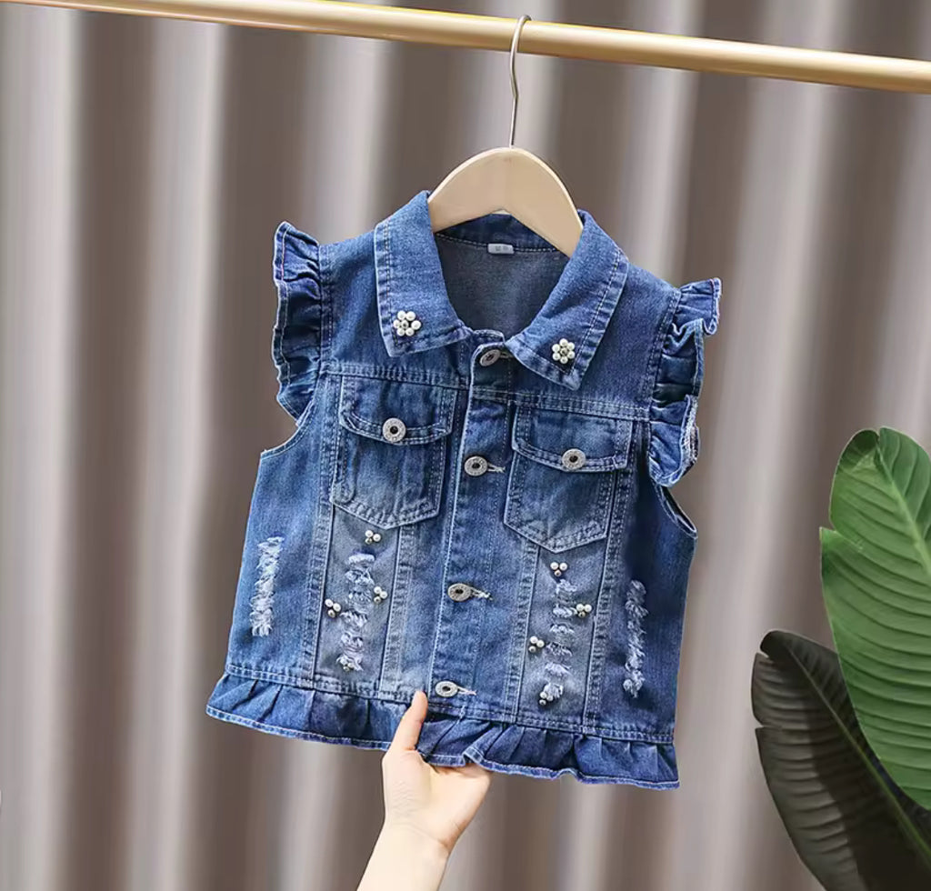 Personalised Butterfly Denim Waistcoat