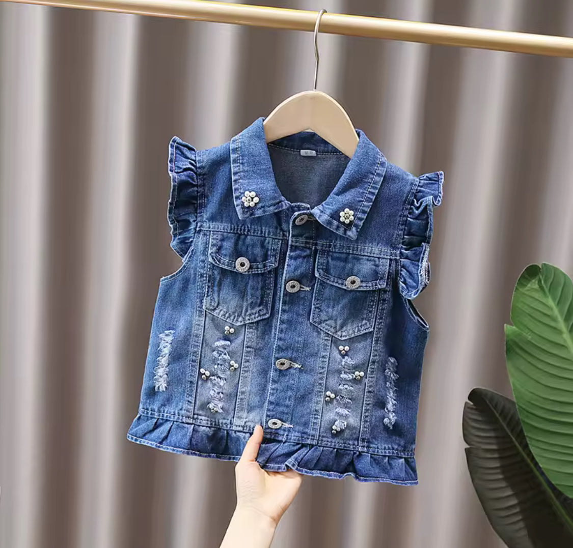 Personalised Butterfly Denim Waistcoat