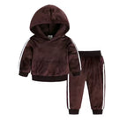 2 stripe velvet personalised hoodie and track pants