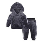 2 stripe velvet personalised hoodie and track pants