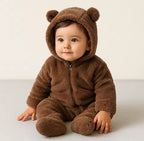 Baby fluffy all in one bear suit