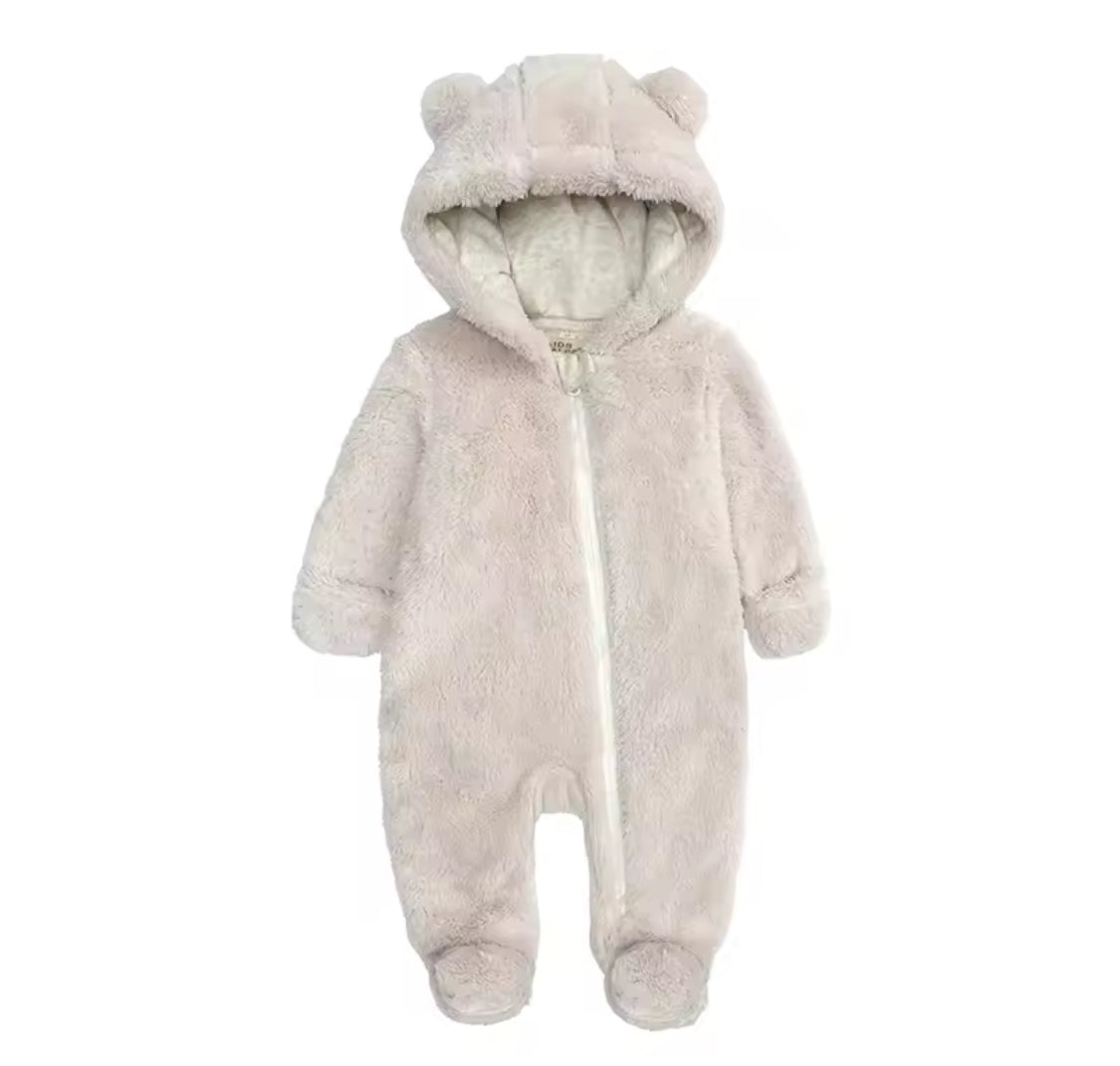 Baby fluffy all in one bear suit