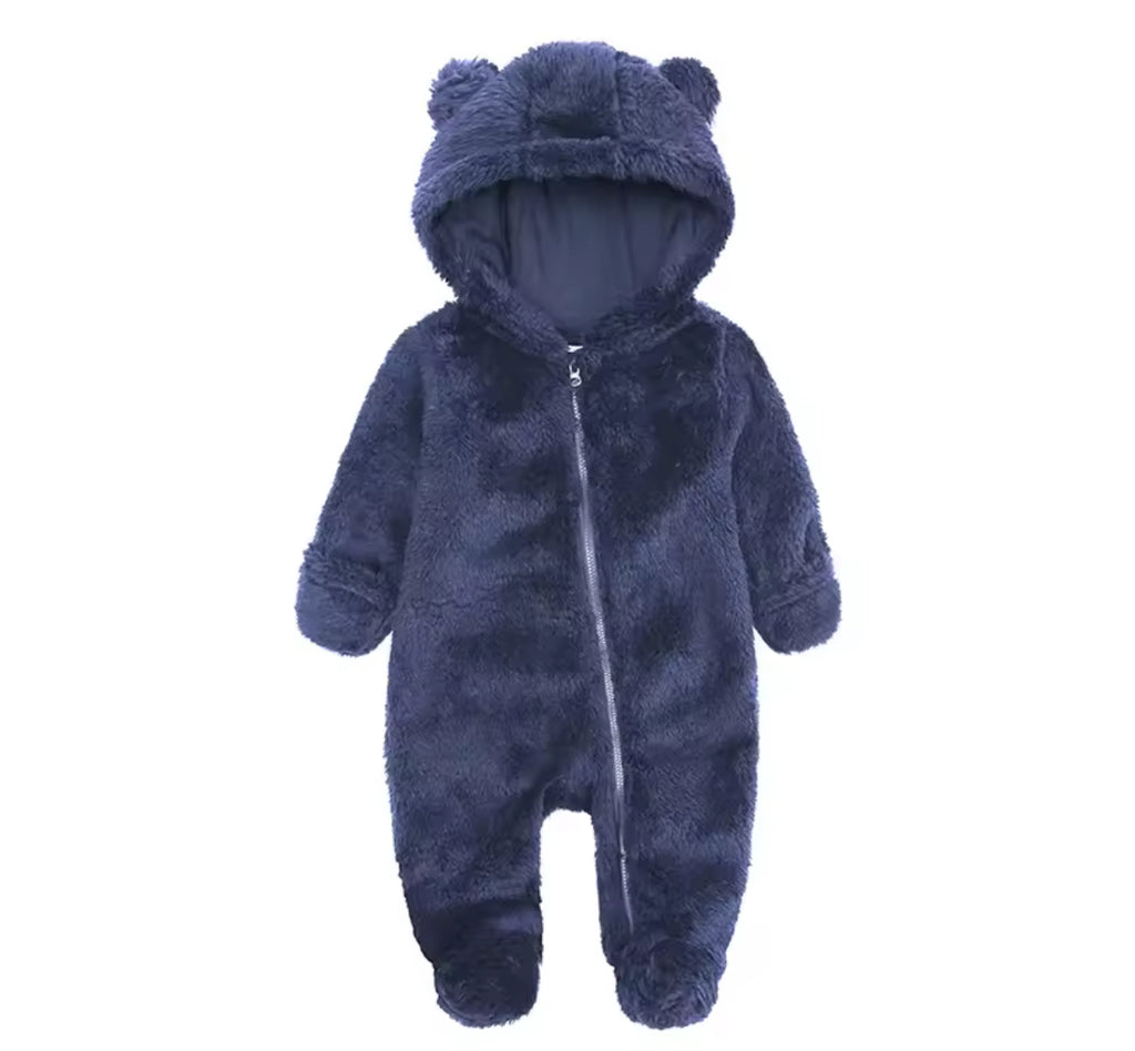 Baby fluffy all in one bear suit