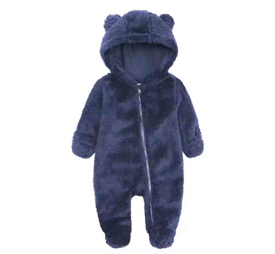 Baby fluffy all in one bear suit