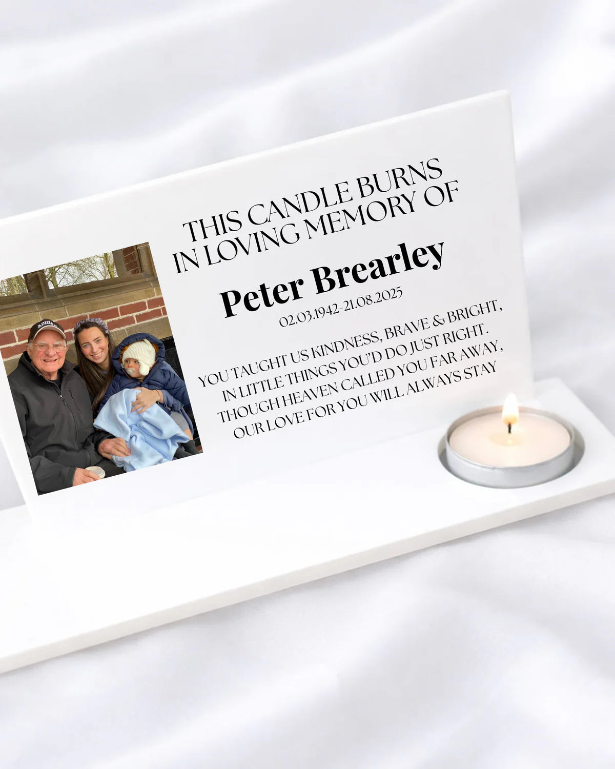 Memorial tea light holder