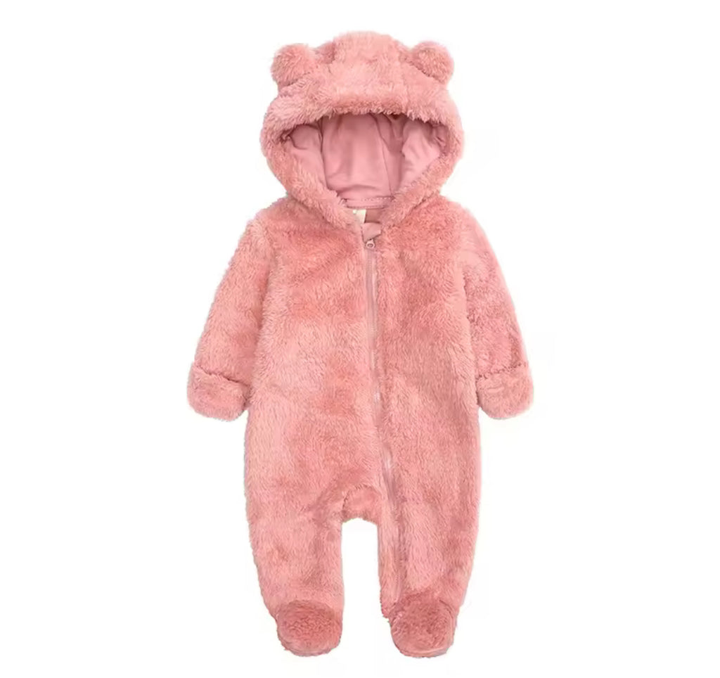 Baby fluffy all in one bear suit