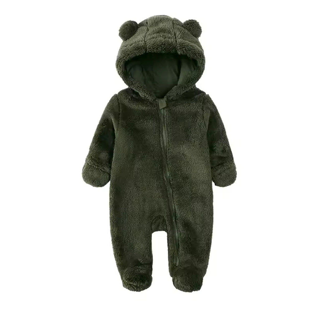 Baby fluffy all in one bear suit