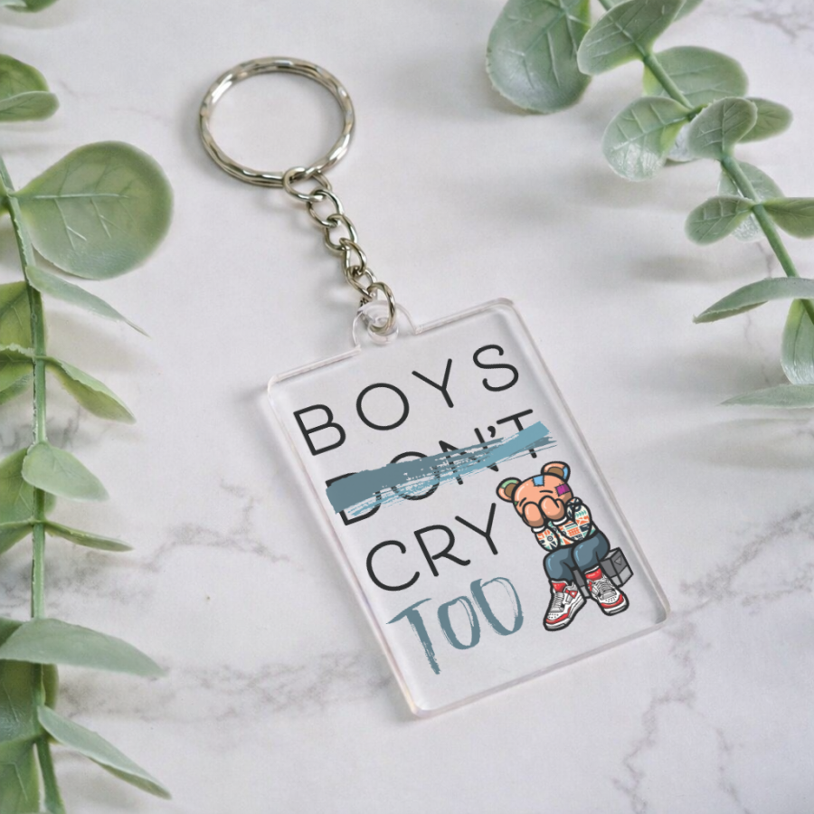 Boys cry too Keyring
