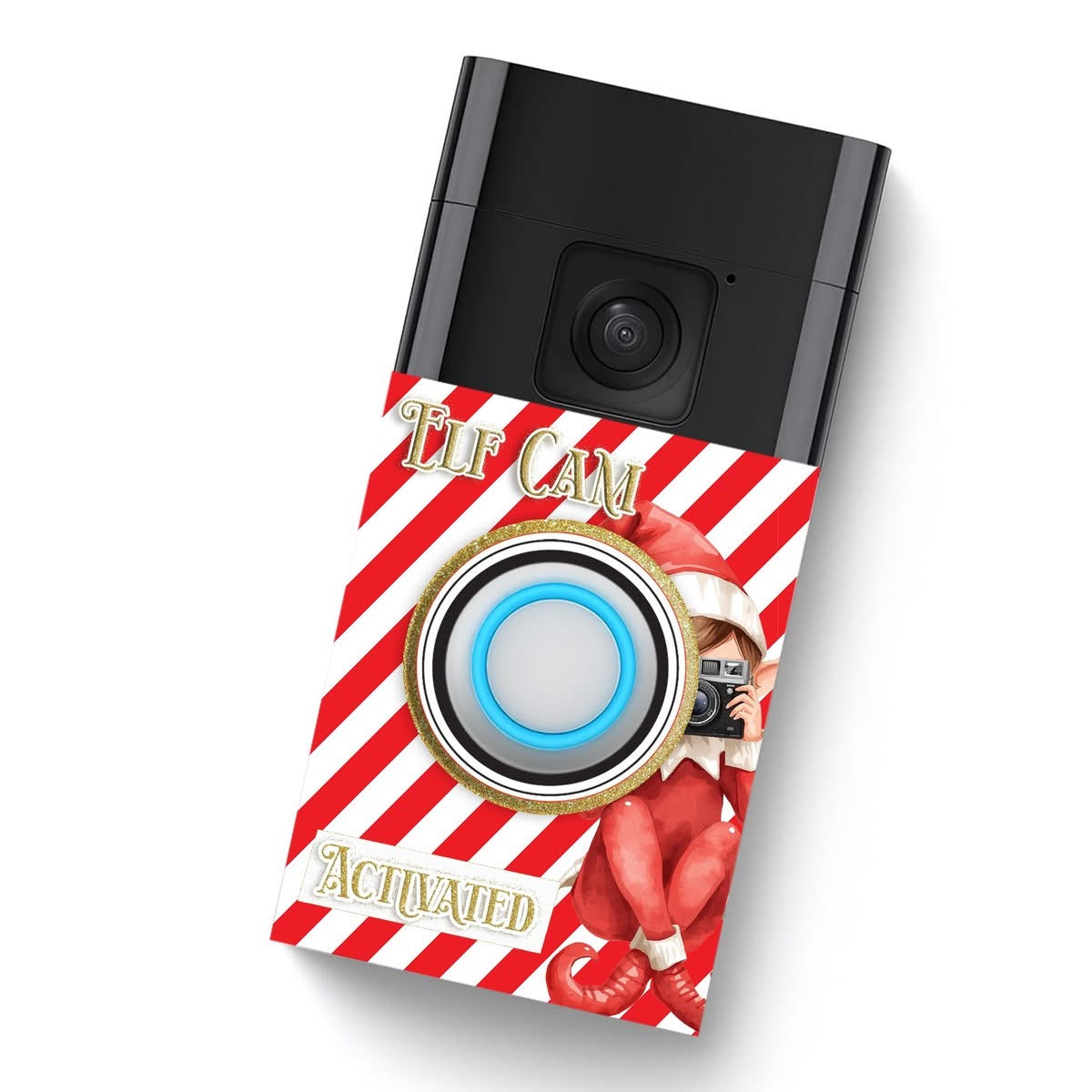 DOORBELL STICKER - RING 2ND GEN- elf surveillance christmas- UV DECAL (Copy)