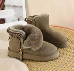 Side zipper fur lined boots