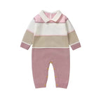 Classic Knitted Baby Romper – Footless with Turn-Down Collar
