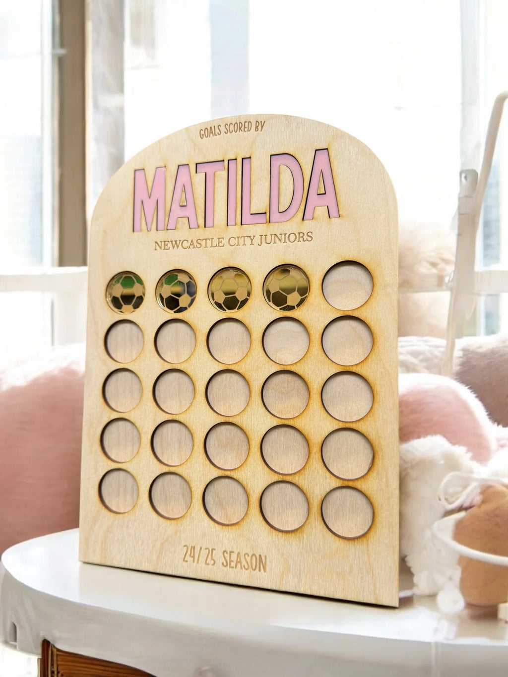Football Goals Board, personalise with name and football club
