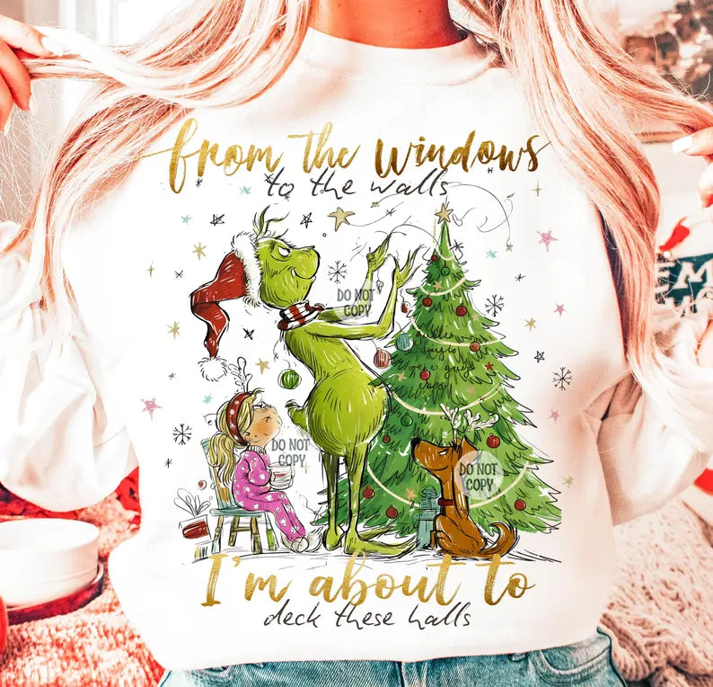 Deck the walls Christmas sweatshirt