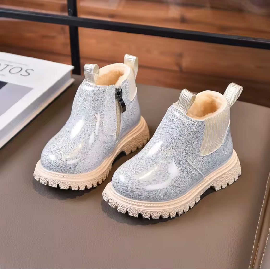 Girls sparkle ankle boots