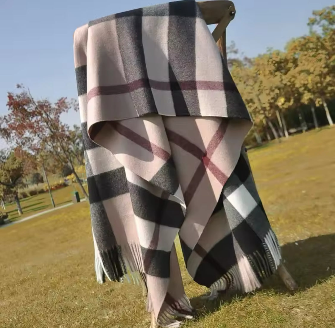 Classic lattice cashmere scarf