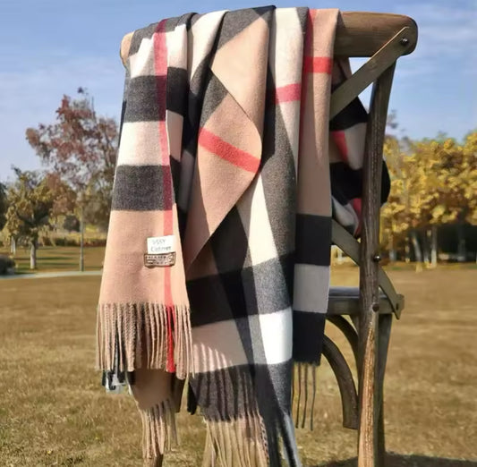 Classic lattice cashmere scarf