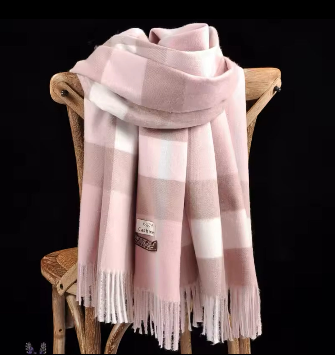 Classic lattice cashmere scarf