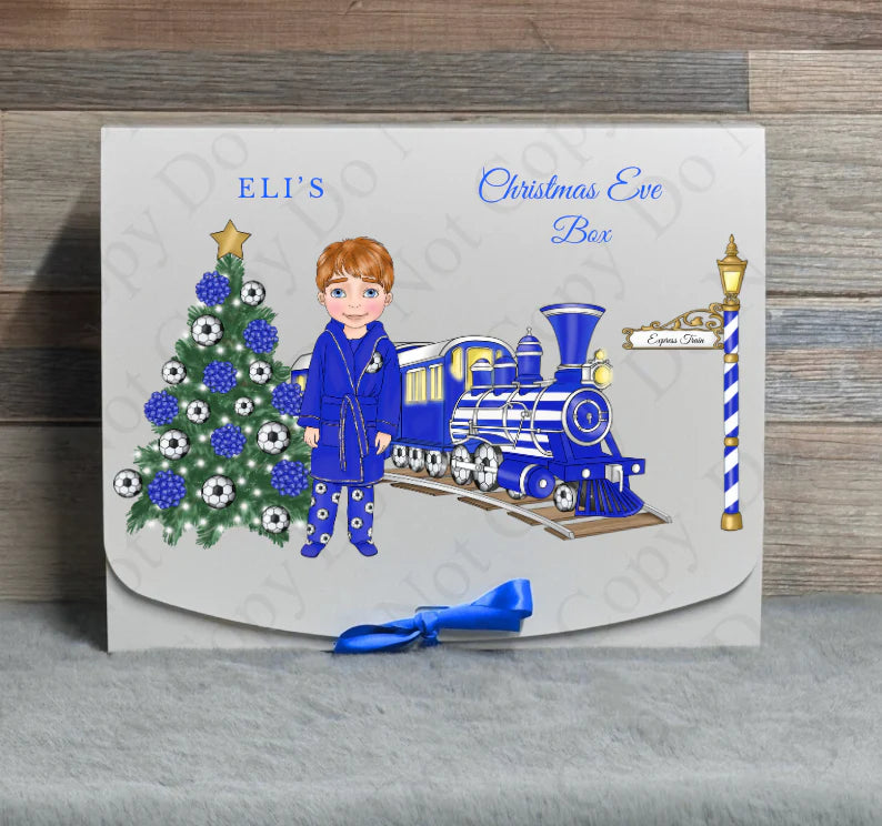 Personalised  football Christmas Eve box