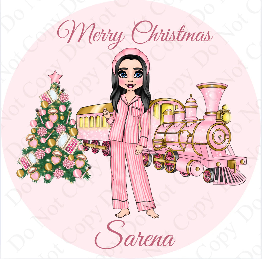 UV Stickers - Girl Pink Train Dolly older