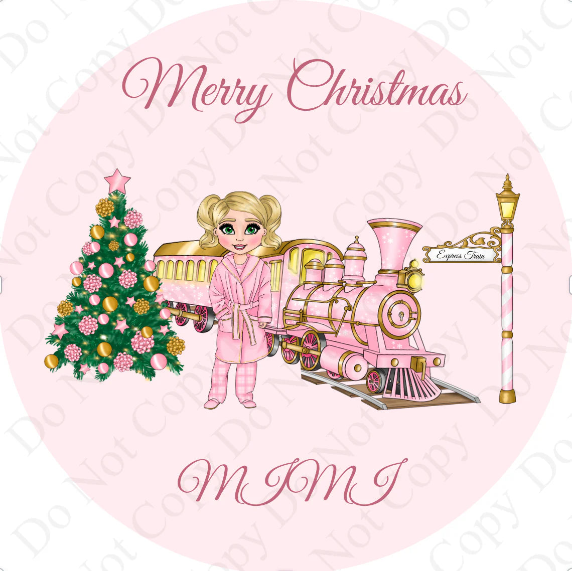 UV Stickers - Girl Pink Train Dolly younger
