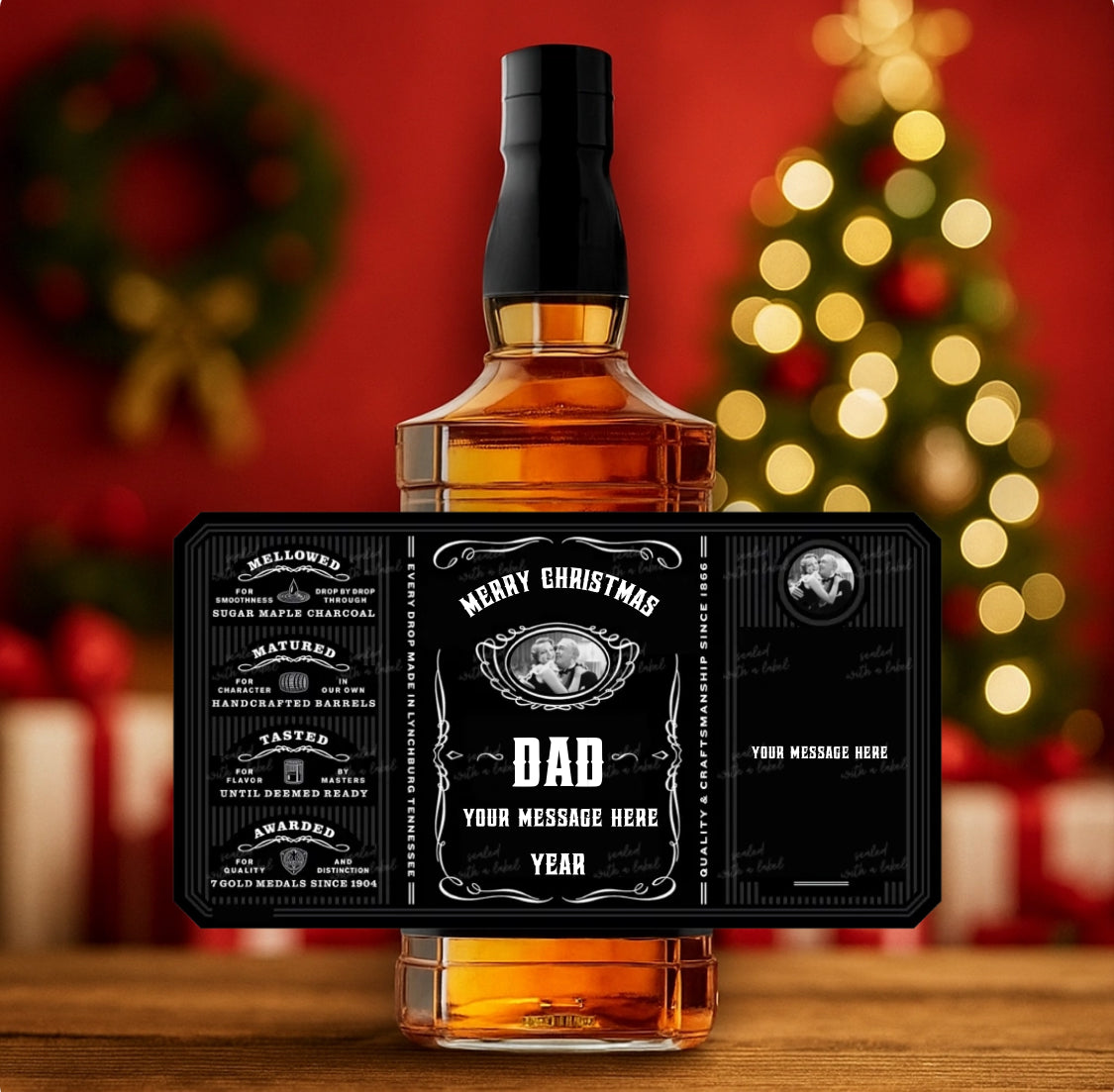 Photo personalised whisky label
