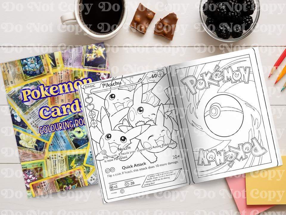 Poke cards colouring book