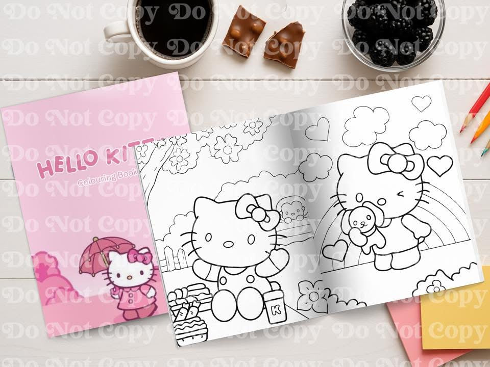 Cute kitty colouring book