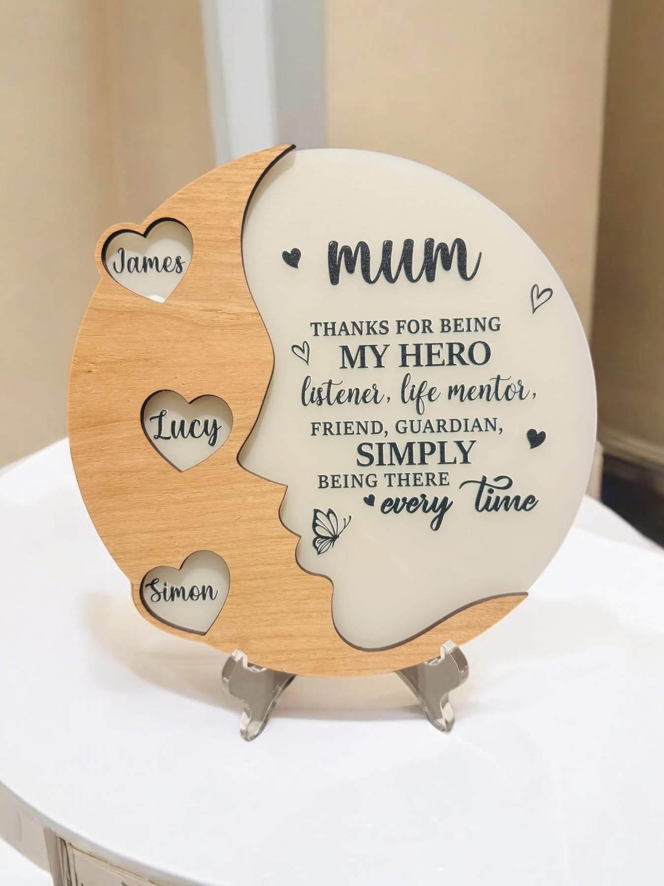 Personalised heart plaque
