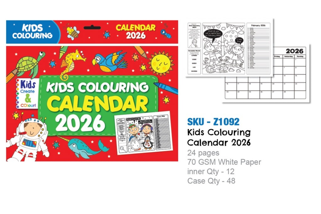 Kids Colour Your Own 2026 Calendar