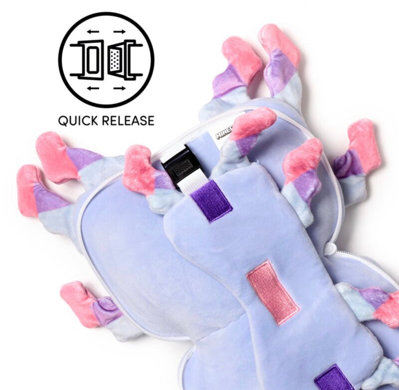 Relaxeazzz Travel Pillow & Eye Mask - Minecraft Axolotl