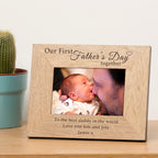 Our First Father's Day together Wood Picture Frame (7" x 5")