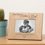 Our First Father's Day together Wood Picture Frame (7" x 5")