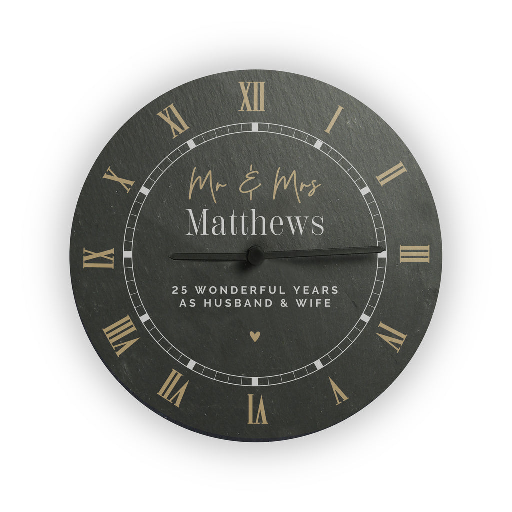 Black and gold slate clock