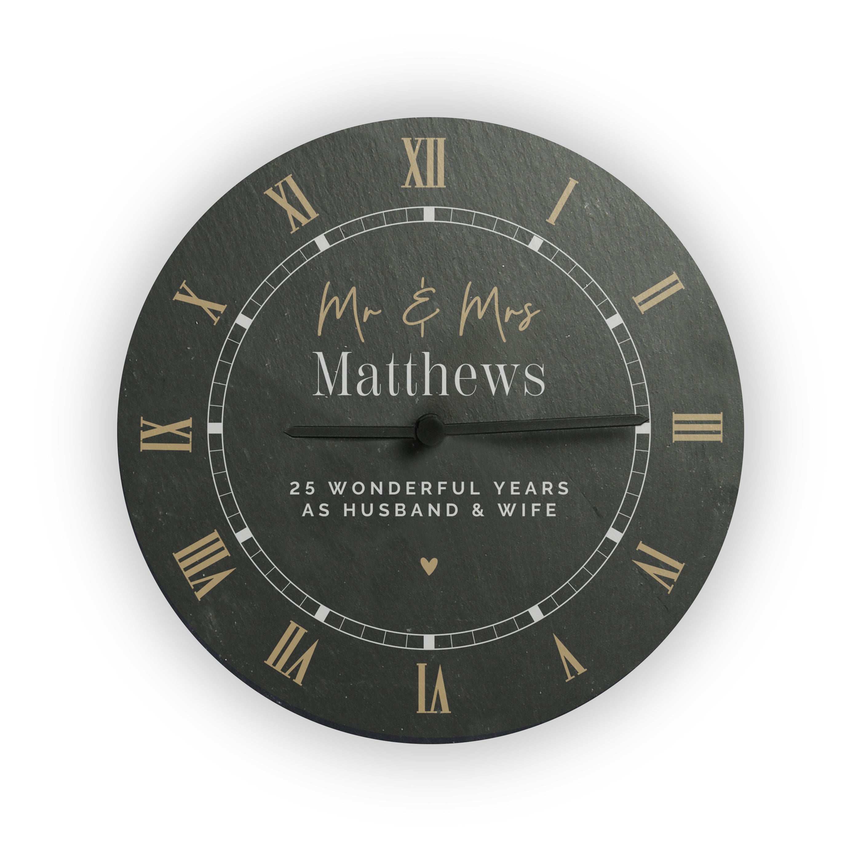 Black and gold slate clock