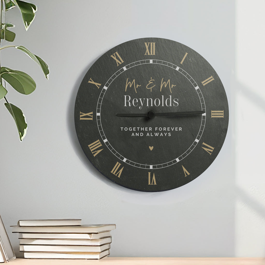 Black and gold slate clock