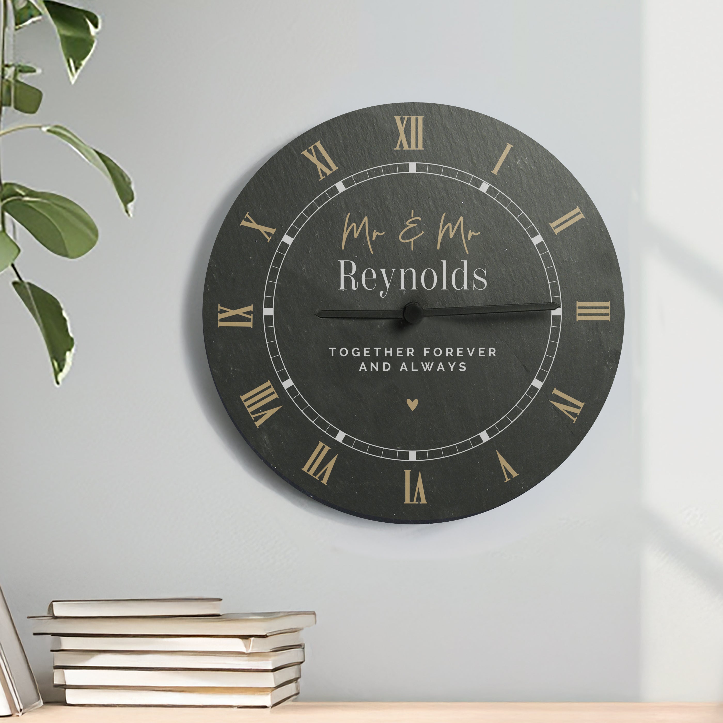 Black and gold slate clock