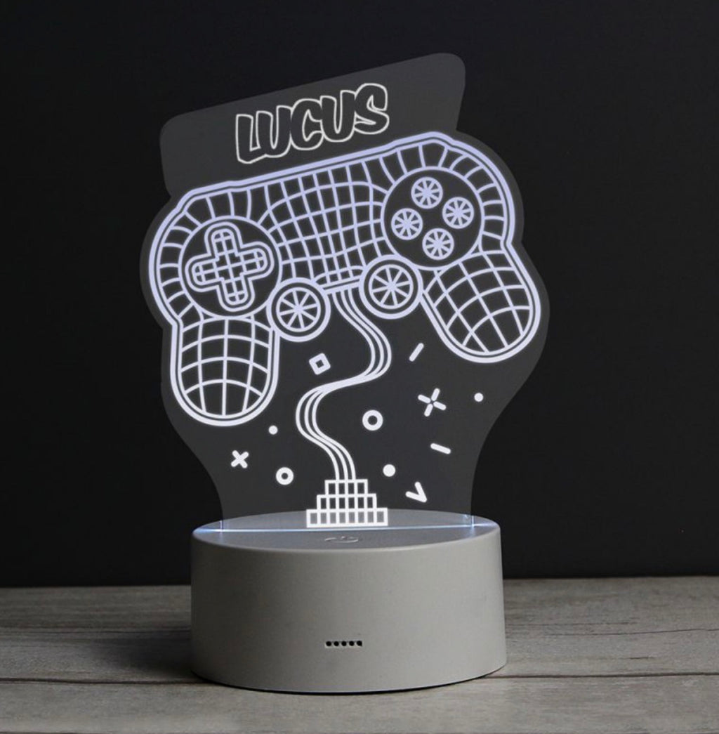 Personalised Name Gaming LED Colour Changing Night Light