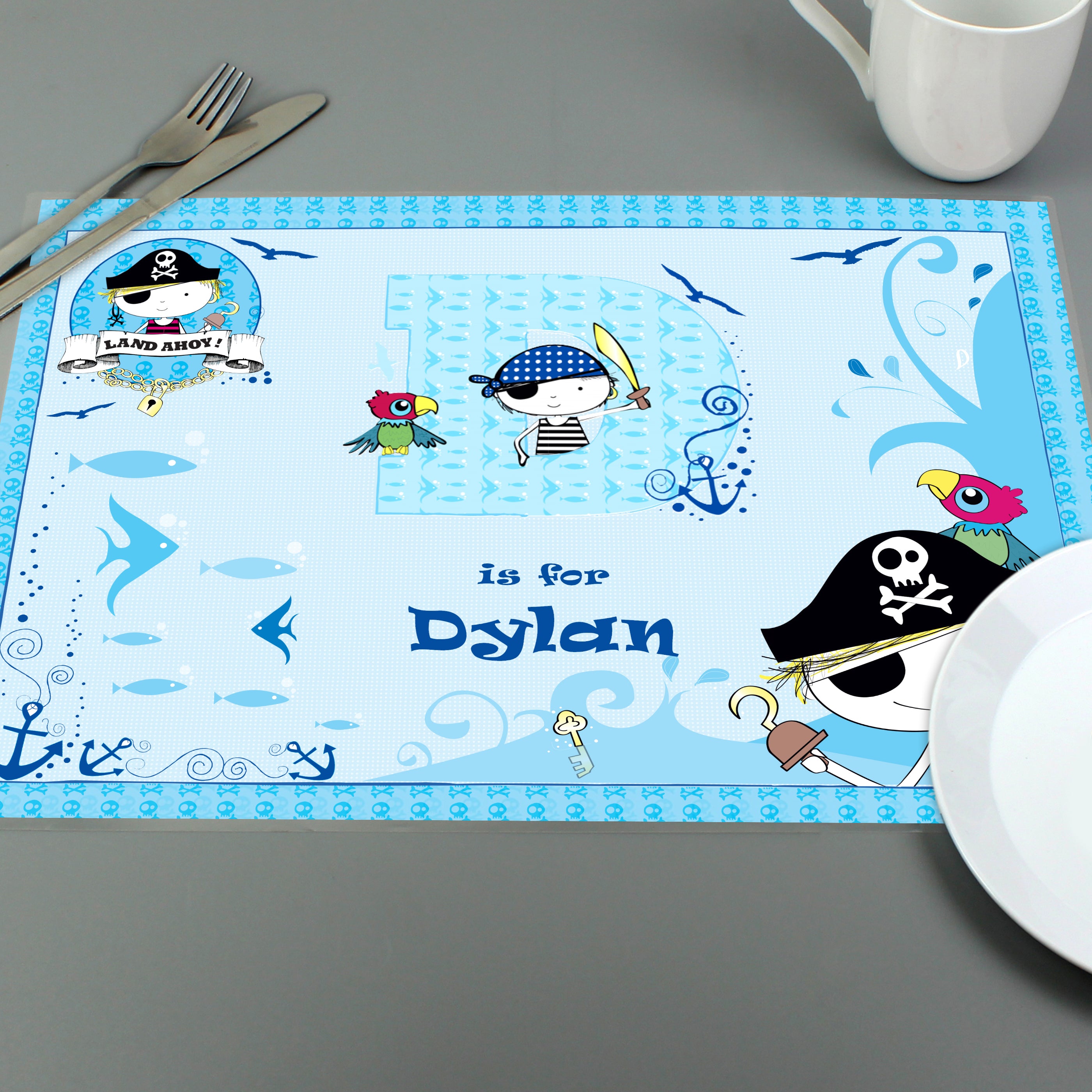 Personalised pirate place mat