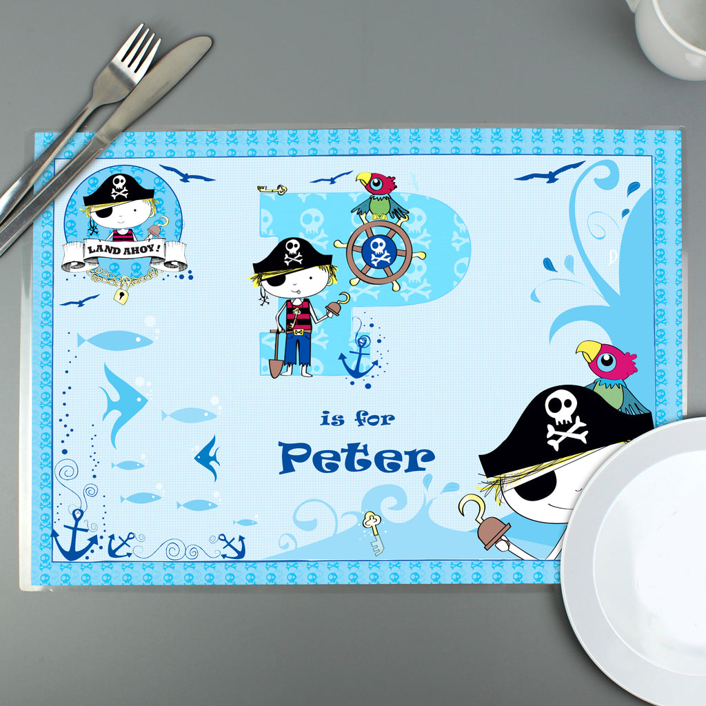 Personalised pirate place mat