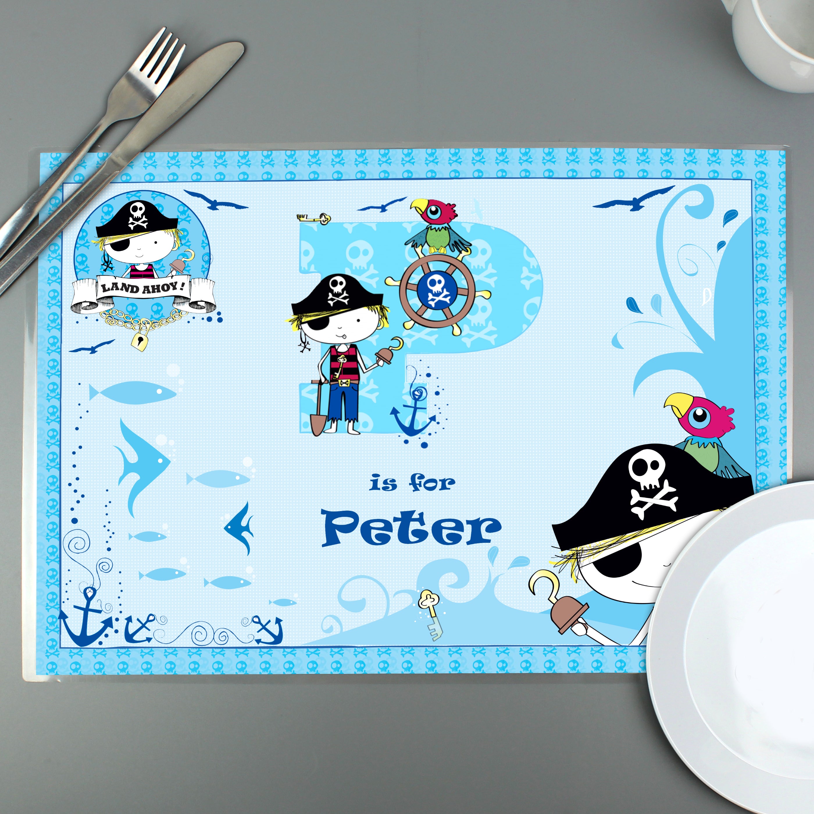 Personalised pirate place mat
