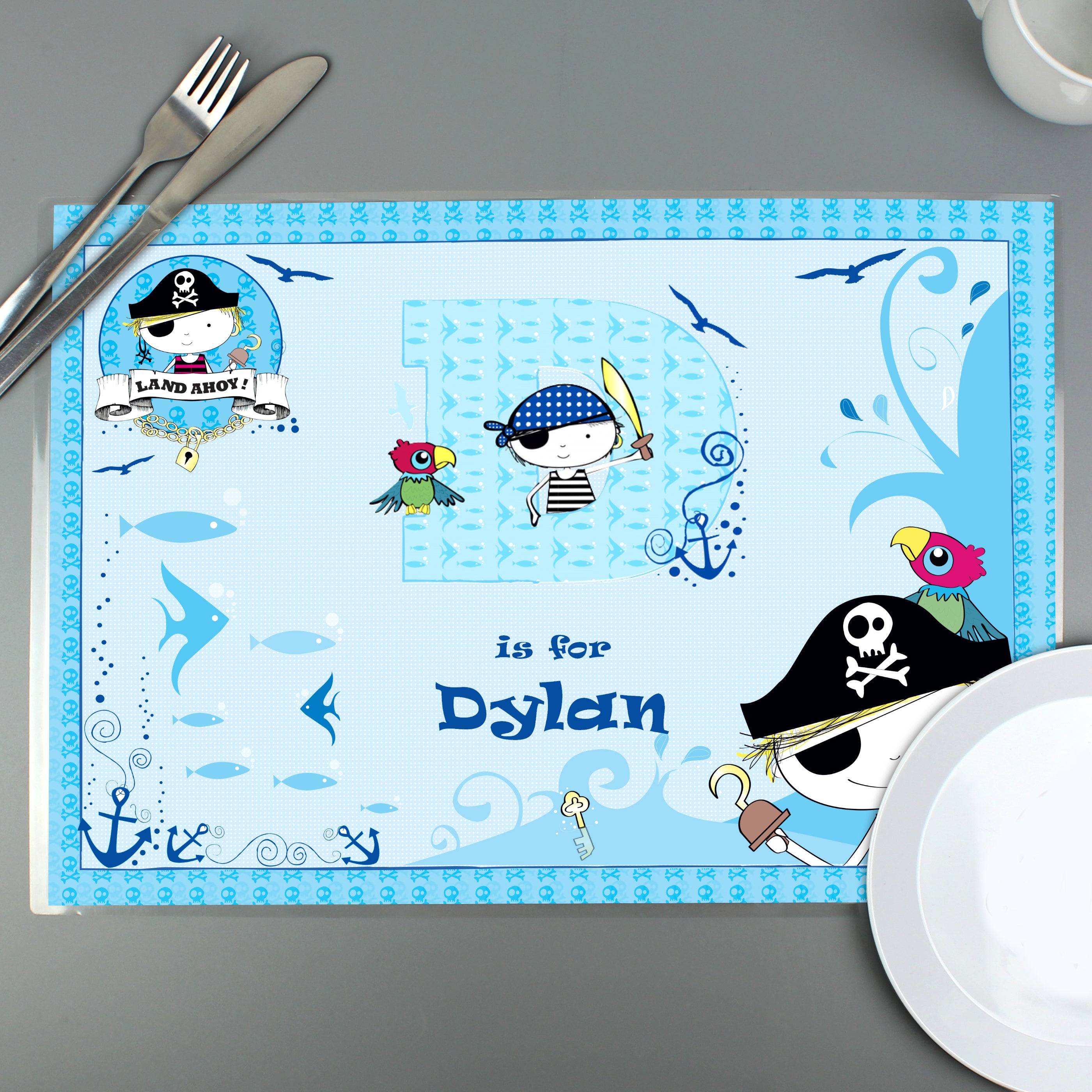 Personalised pirate place mat