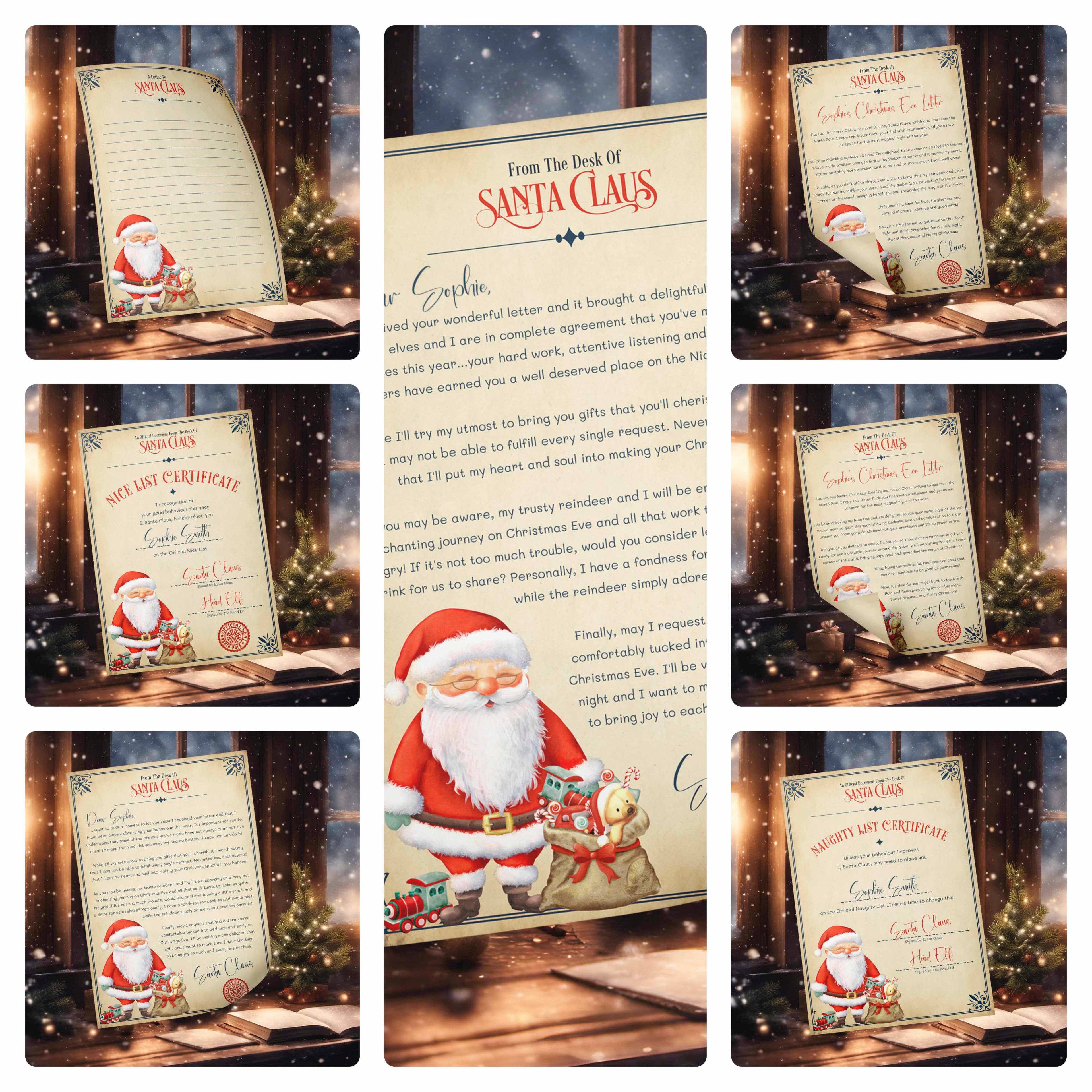 Christmas dreams letter/certificate sets