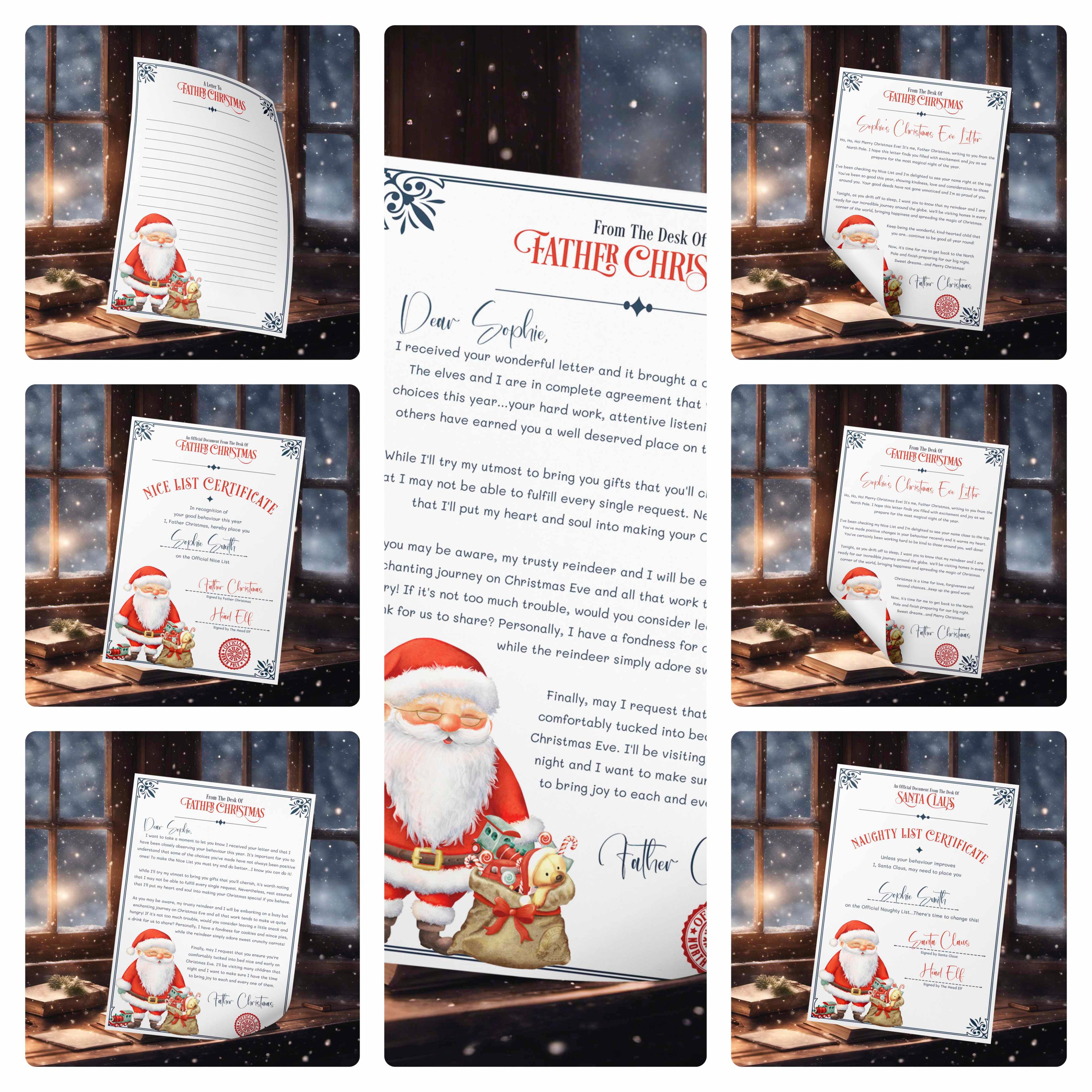 Christmas dreams letter/certificate sets